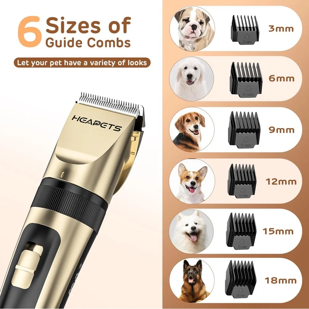 NIB~ TWO Dog/Cat Electric Clippers Grooming Kit Low Noise Rechargeable Cordless